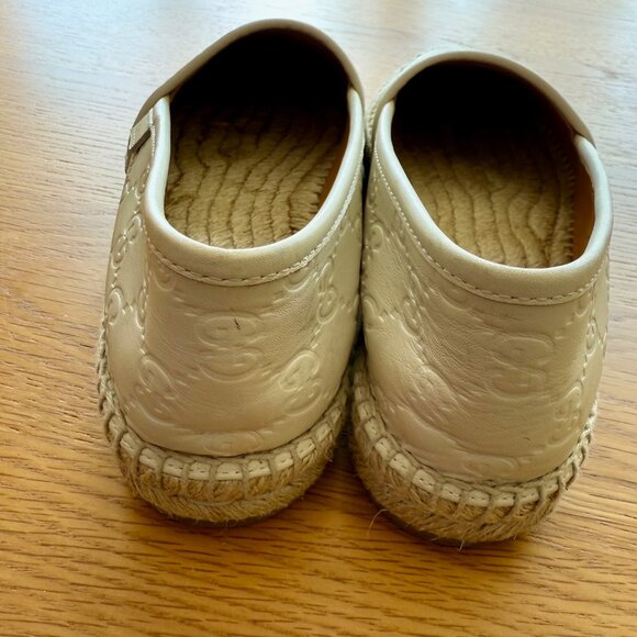 Gucci Ivory Leather Espadrilles Size 38 US Size 8 - Picture 4 of 8